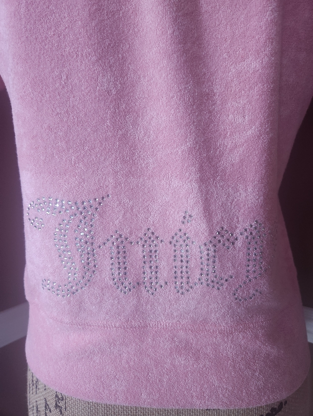 NWT Juicy Couture Pink Terry Cloth Short Sleeve Hoodie With Pockets - Picture 4 of 10